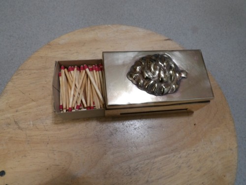 Vintage mcm brass match - mcm, box