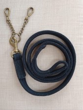 flat black lead rein with brass coupling