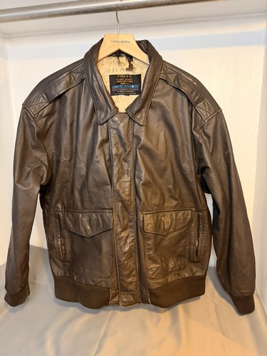 Vintage bomber brown leather - brown,