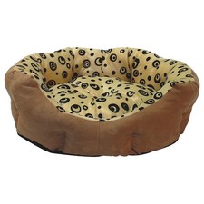 Brown Circles Dog Bed with