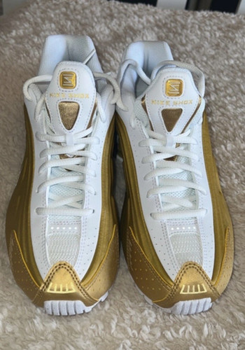 Nike shox white - white/gold, up