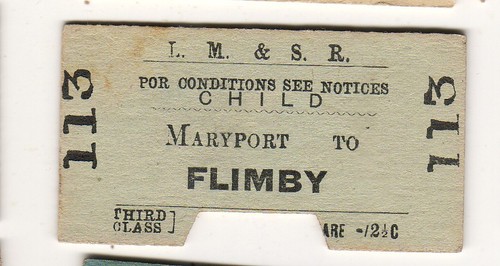 Railway ticket lmsr maryport - ticket,