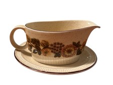 Poole Pottery - Broadstone Thistlewood - Gravy Boat And Underplate