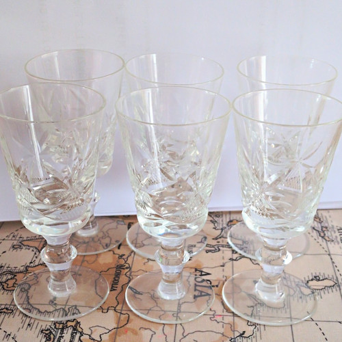 Set vintage cut glass - of,