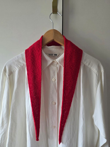 Hand knitted red skinny - red, scarf