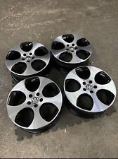 GENUINE VW 18” MONZA ALLOY WHEELS REFURBISHED IN GLOSS Black/Diamond-Cut