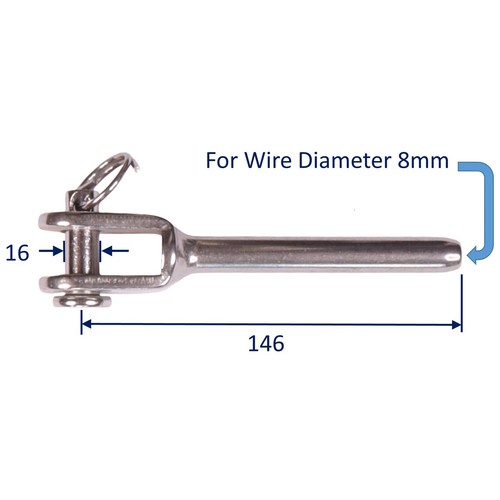 Swage terminal fork end with - swage,