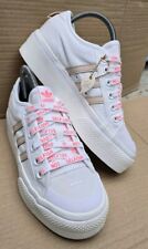 ADIDAS NIZZA TRAINERS SIZE UK 5.5 PLATFORM SOLES BEIGE SELF LOVE IMMACULATE 