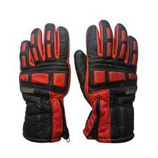 Men's BELSTAFF Vintage Red/Black LEATHER Motorcycle GLOVES Size M