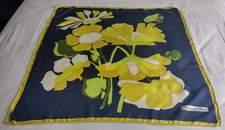 CHRISTIAN DIOR Twill Silk Scarf - Floral - Navy/Multicoloured - 75 x 75 cm