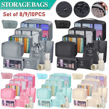 10Pcs Packing Cubes Luggage Storage Organiser Compression Travel Suitcase Bag UK