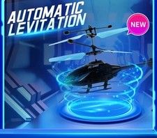 Mini-RC Induction Helicopter Toy Red Automatic NEW USD Kids Flight I4O9