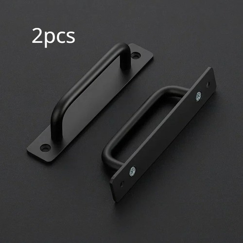 2pcs black door pull handles - black,
