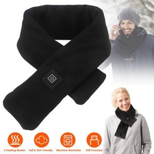USB Heated Scarf Winter Electric Heat Scarves Shawl Neck Warmer With Power Bank