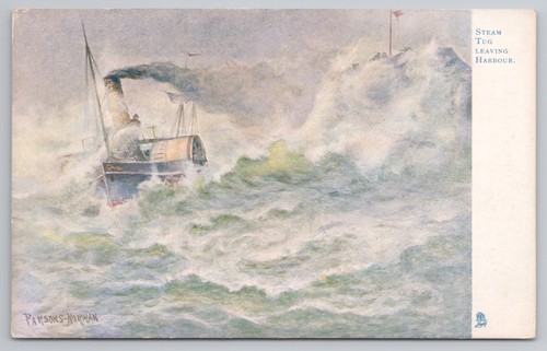 C1905 steam tug leaving - steam,