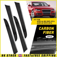 4Pcs New Carbon Fiber Interior Window Door Panel Trim Cover For Audi A4 B8 A5
