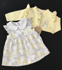 Baby Girls Peter Rabbit Dress And Cardigan