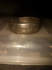 Tibetan silver half bangle