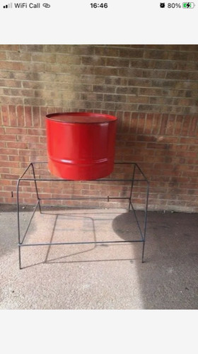 Half metal drum - half, barrel