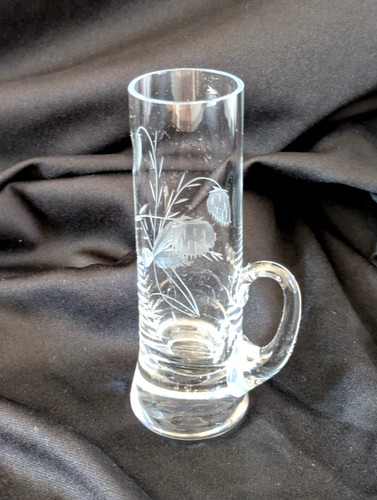 Clear crystal glass etched - clear,