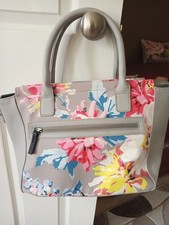 New Joules Handbag Medium Grey with Flowers Lovely Item Great Condition
