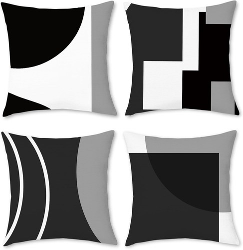 Black white and grey cushion - and,