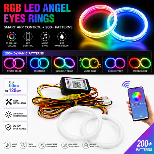 Cotton led rings halo angel - rings,