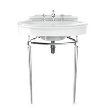 Heritage Bathrooms Abingdon  Washstand Chrome WSABCLA with 1 TH Basin PHPW061