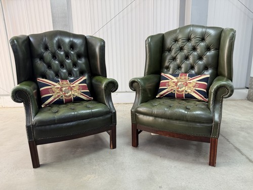 Pair vintage chesterfield - of,