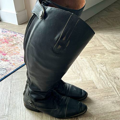 Black leather tall riding - tall,