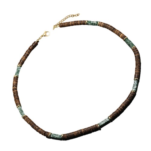Men retro necklace brown - retro,