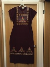 Ladies long maroon egyptian