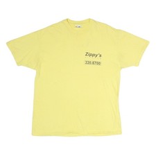 HANES Mens Yellow Zippys Kitchen Graphic T-Shirt XL Short Sleeve Crew Neck Retro