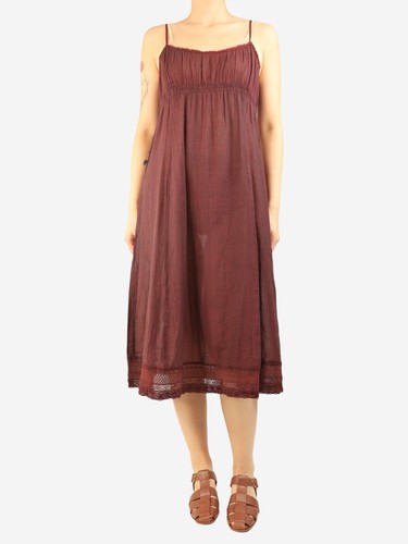 Dosa burgundy cotton slip - burgundy,