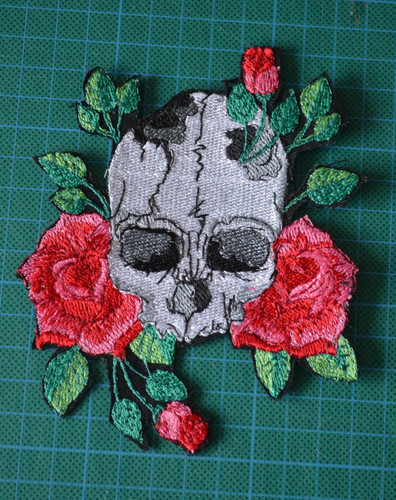 Skull biker back patch - skull,
