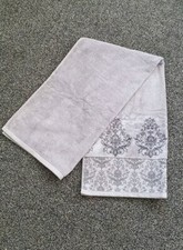 Next Grey Bath Towel Grey Damask Border