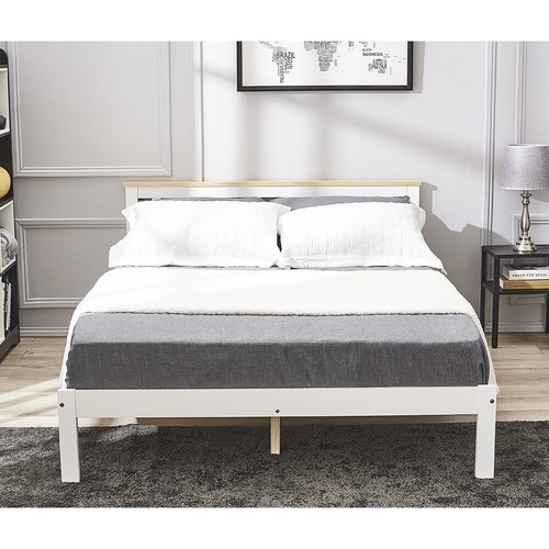 Simple white wood - white/wood, bed