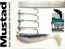10/0 MUSTAD BIG GAME  JIG HEADS. PACK OF 3.  PIKE,ZANDER , PERCH ,SEA FISHING.