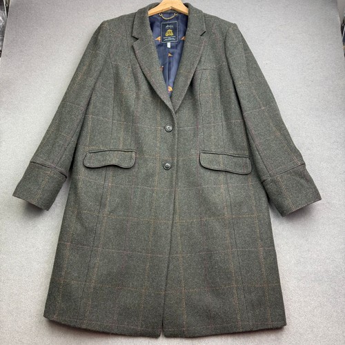 Joules tweed coat - 18, green