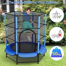 55" Kid Trampoline With Safety