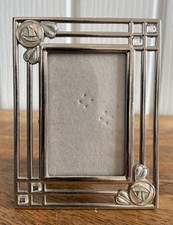 Vintage Past Times Mackintosh Rose Art Nouveau Silver Tone Small Photo Frame