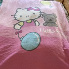 Hello Kitty Single Girls Blanket Fleece Throw Sanrio Bed Bedroom Pink Bedding