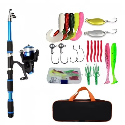 Telescopic fishing rod set - fishing,