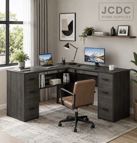 Shaped corner computer desk - shaped,