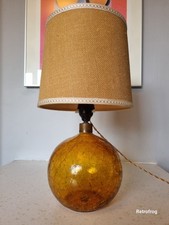 Vintage Amber Crackle Glass
