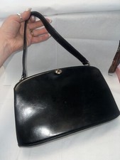 Stunning Vintage C 1950s Waldybag Bag In Black Leather Super  Condition