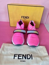 Fendi stunning pink cloth 'Love Fendi'  branded straps ladies trainers. UK3/36
