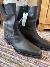 Next Black Leather Chisel Toe