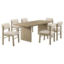 7 PC 82" NATURAL OAK DINING