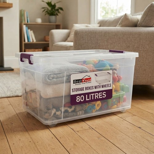 Stackable 80l plastic storage - 80l,
